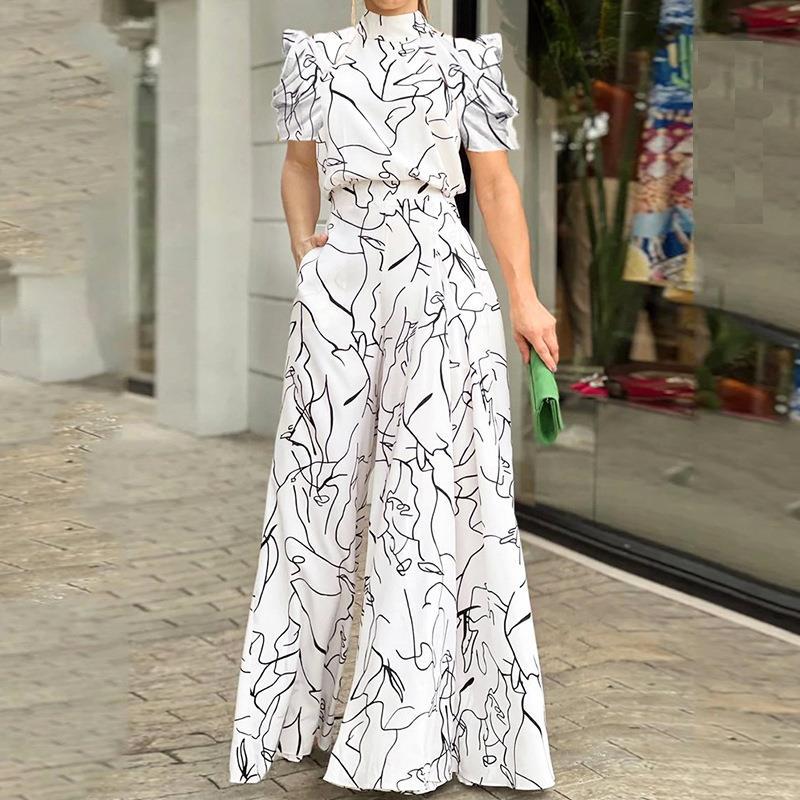 Damen Jumpsuit mit elegantem Wickeloberteil und modischem Oversized-Schnitt W&W Mode