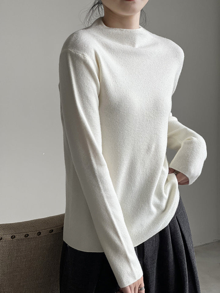 W&W Mode Halbturtleneck gebürsteter Soft-Touch-Pullover