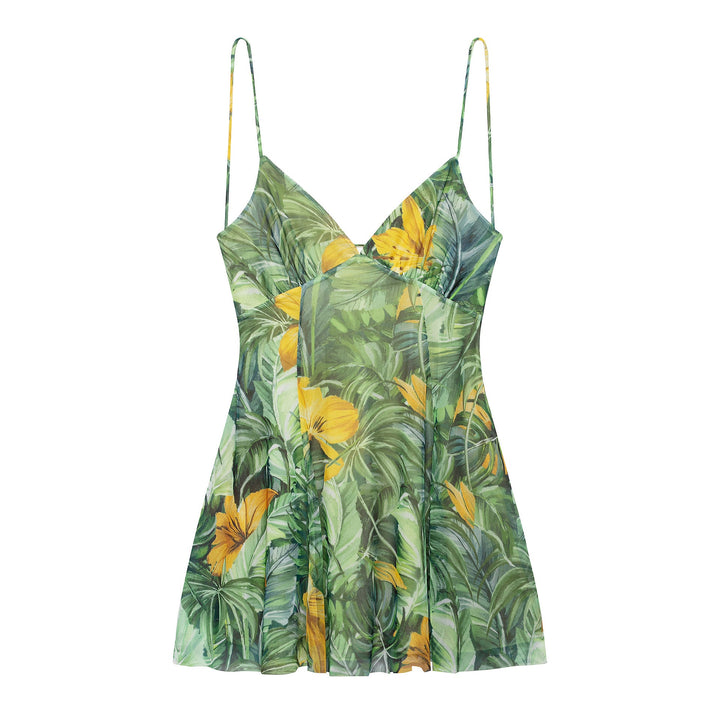 Damen Minikleid mit floralem Muster und feinen Spaghettiträgern W&W Mode