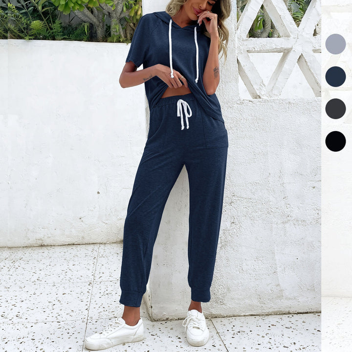 Damen Jumpsuit mit bequemem Kordelzug und lässigem Kurzarmdesign W&W Mode