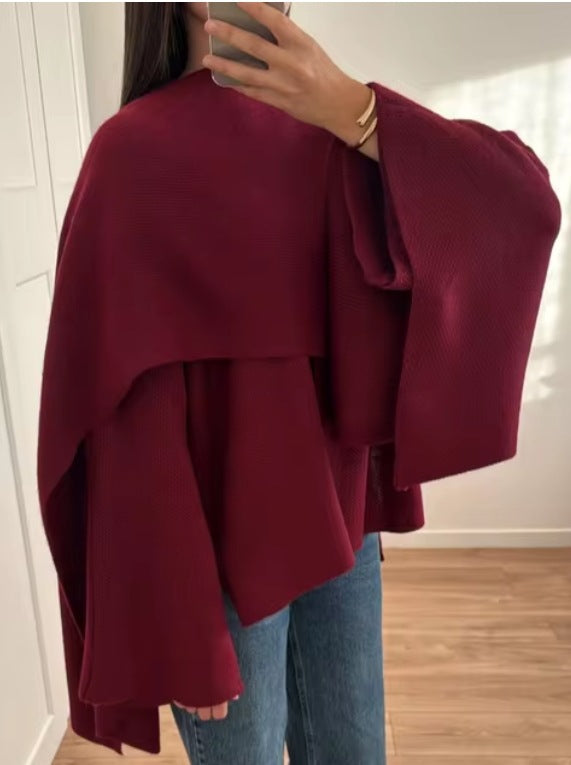 Damen Oversized Jacke mit elegantem Schnitt und passendem Schal W&W Mode