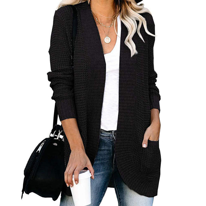 Damen Strickjacke mit offenem Schnitt und seitlichen Taschen W&W Mode