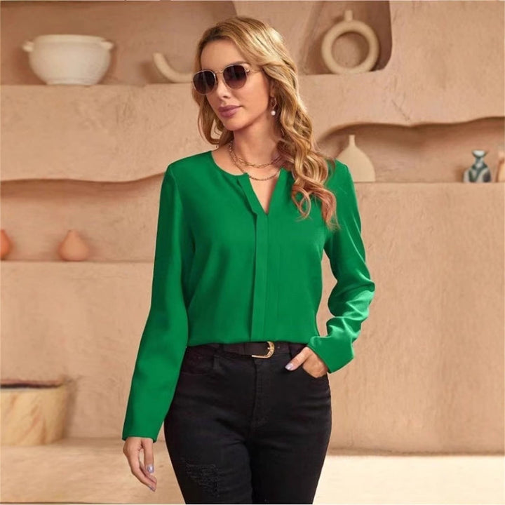 W&W Mode | Damen Satinbluse Imitation Seide Shirt