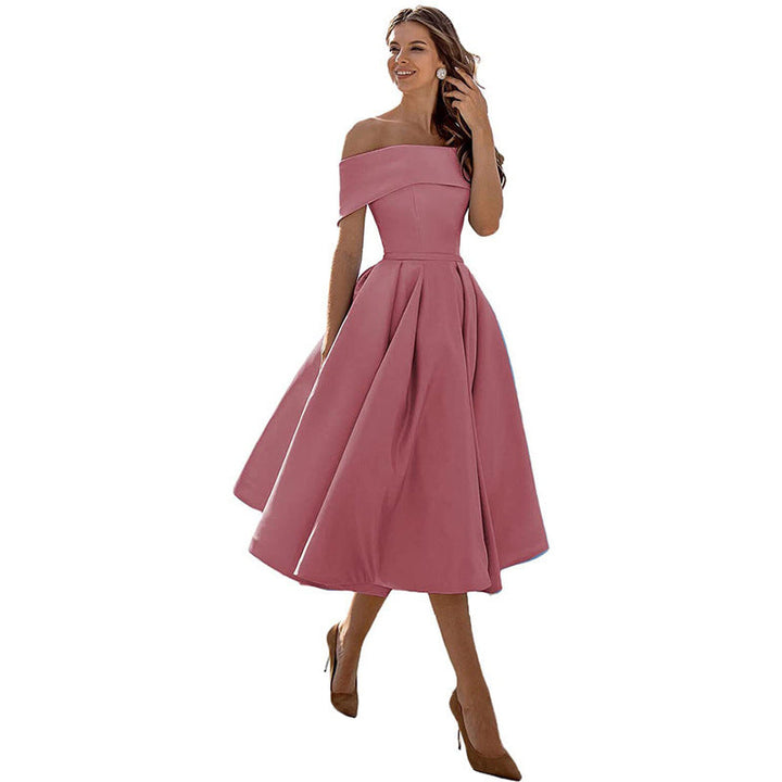 W&W Mode | Vielseitiges Trägerloses Satin-Kleid Für Partys