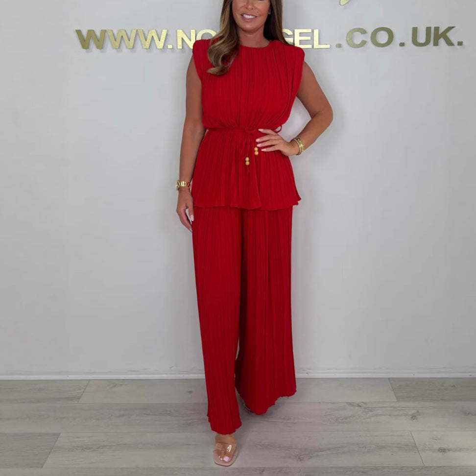 W&W Mode | Eleganter Plissierter Jumpsuit Aus Einem Stück