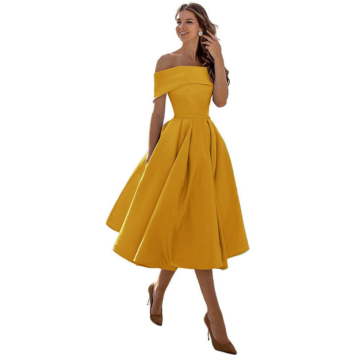 W&W Mode | Vielseitiges Trägerloses Satin-Kleid Für Partys