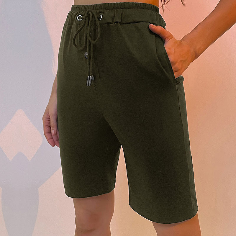 Damen Shorts mit elastischem Bund, Kordelzug und Seitentaschen