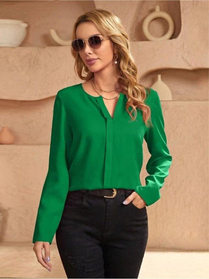 W&W Mode | Damen Satinbluse Imitation Seide Shirt