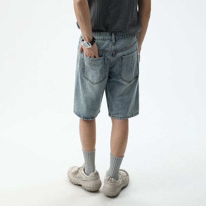 Herren Denim-Shorts im lässigen Relaxed Fit mit seitlichen Taschen W&W Mode