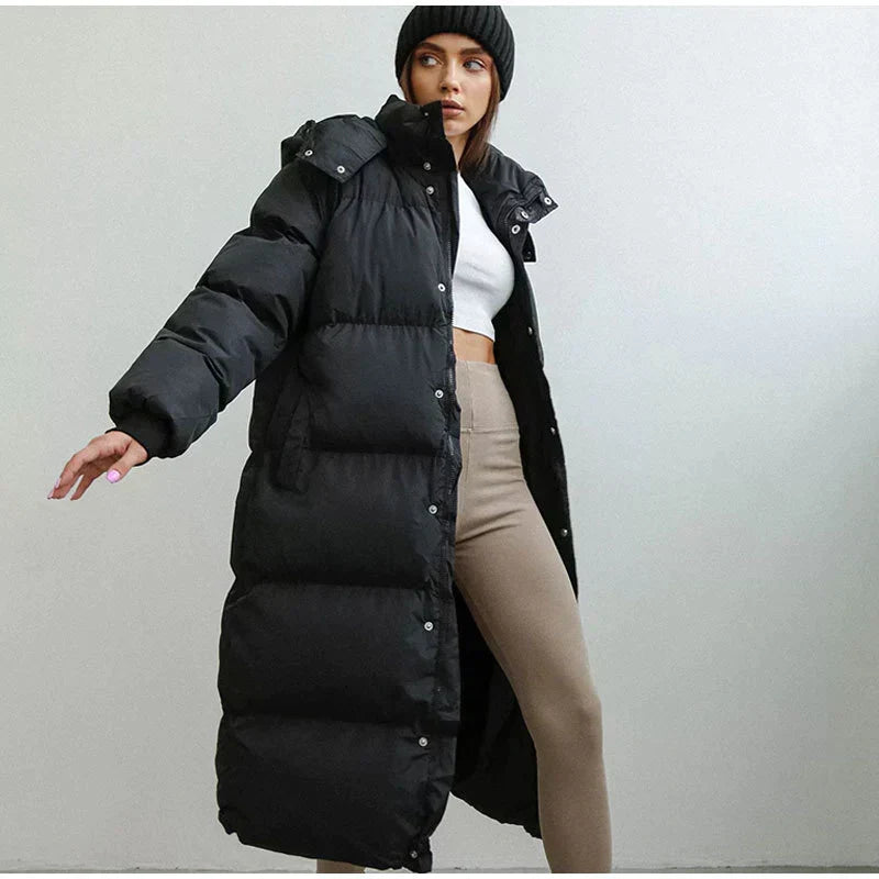 W&W Mode | Lange Gepolsterte Winterjacke für Damen
