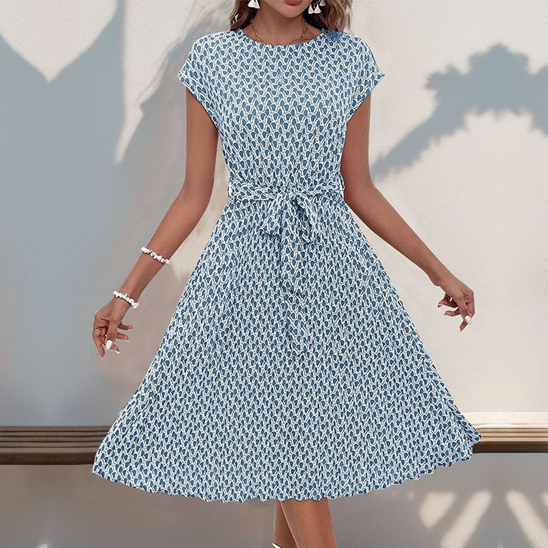 Damen Midikleid mit asymmetrischem Schnitt und modischem Bindegürtel W&W Mode