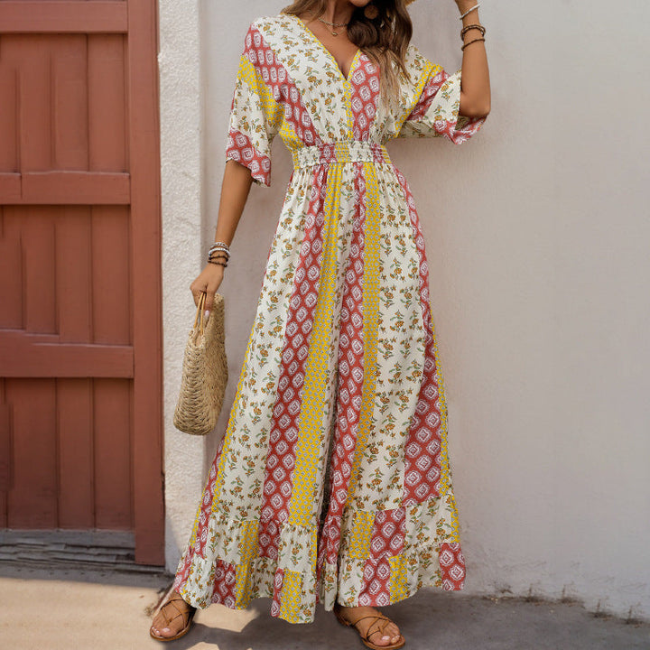 Damen Jumpsuit mit weitem Bein und elastischem Taillenzug W&W Mode