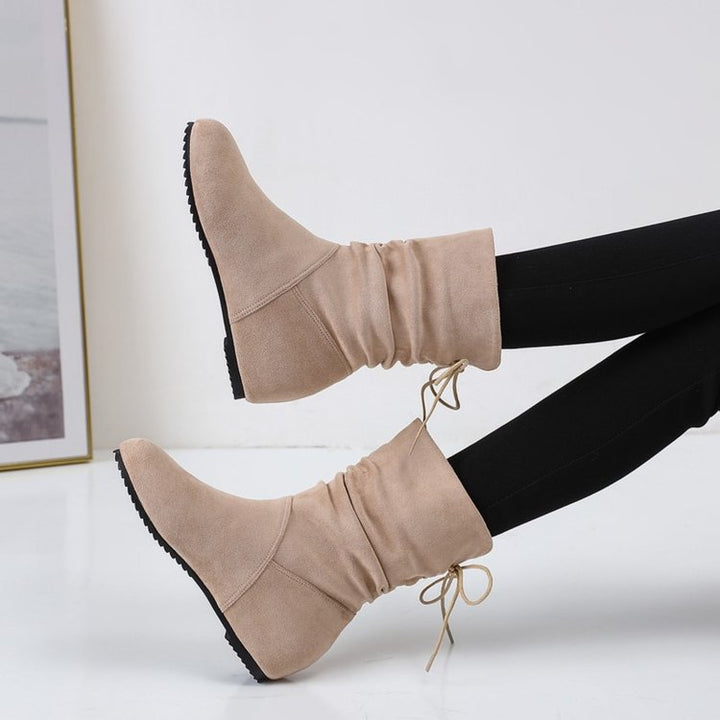 Damen Stiefeletten mit elastischen Falten und rutschfester Sohle W&W Mode
