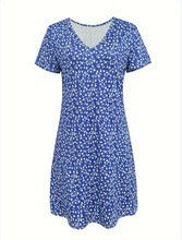 Damen Kurzarm Kleid mit floralem Design und bequemem Schnitt W&W Mode