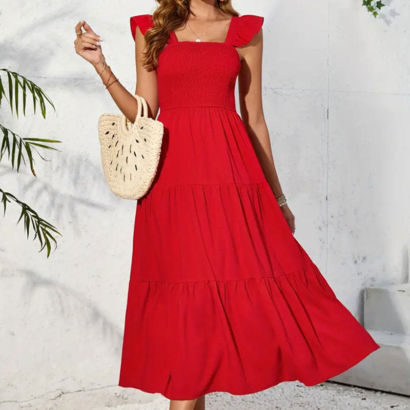 Damen Sommerliches Maxikleid mit zauberhaften Rüschendetails W&W Mode