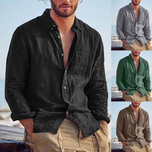 Herren Leichtes Leinenhemd W&W Mode