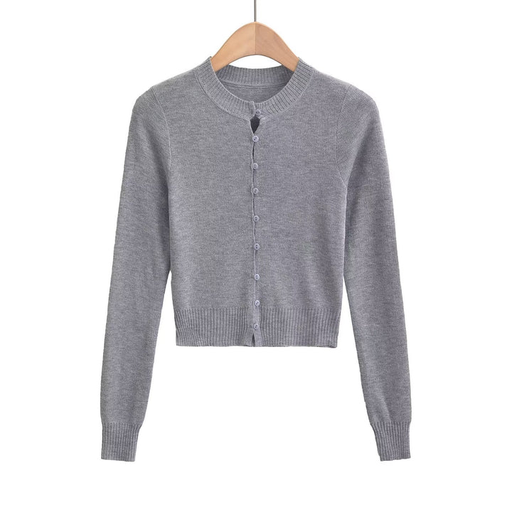 Damen Strickjacke mit modischem Rundhalsausschnitt und eleganter Knopfleiste W&W Mode