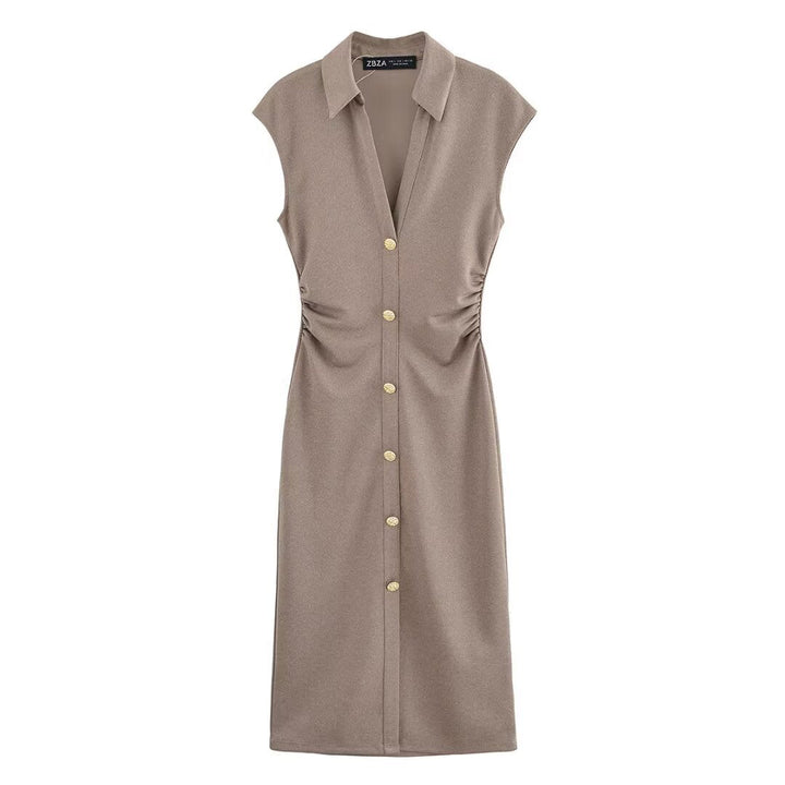 Damen Hemdblusenkleid mit edlen Knopfdetails und elegantem Schnitt W&W Mode