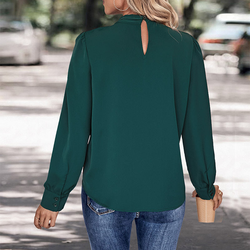 Damen Bluse mit lässiger Eleganz und dekorativen Falten W&W Mode