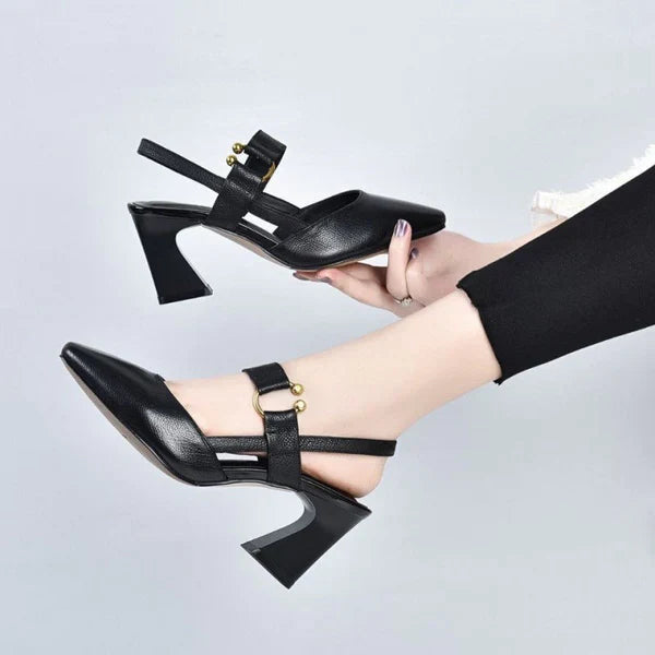 W&W Mode - Orthopädische High Heels Sandalen | Kitten Heel mit Riemchensandalen