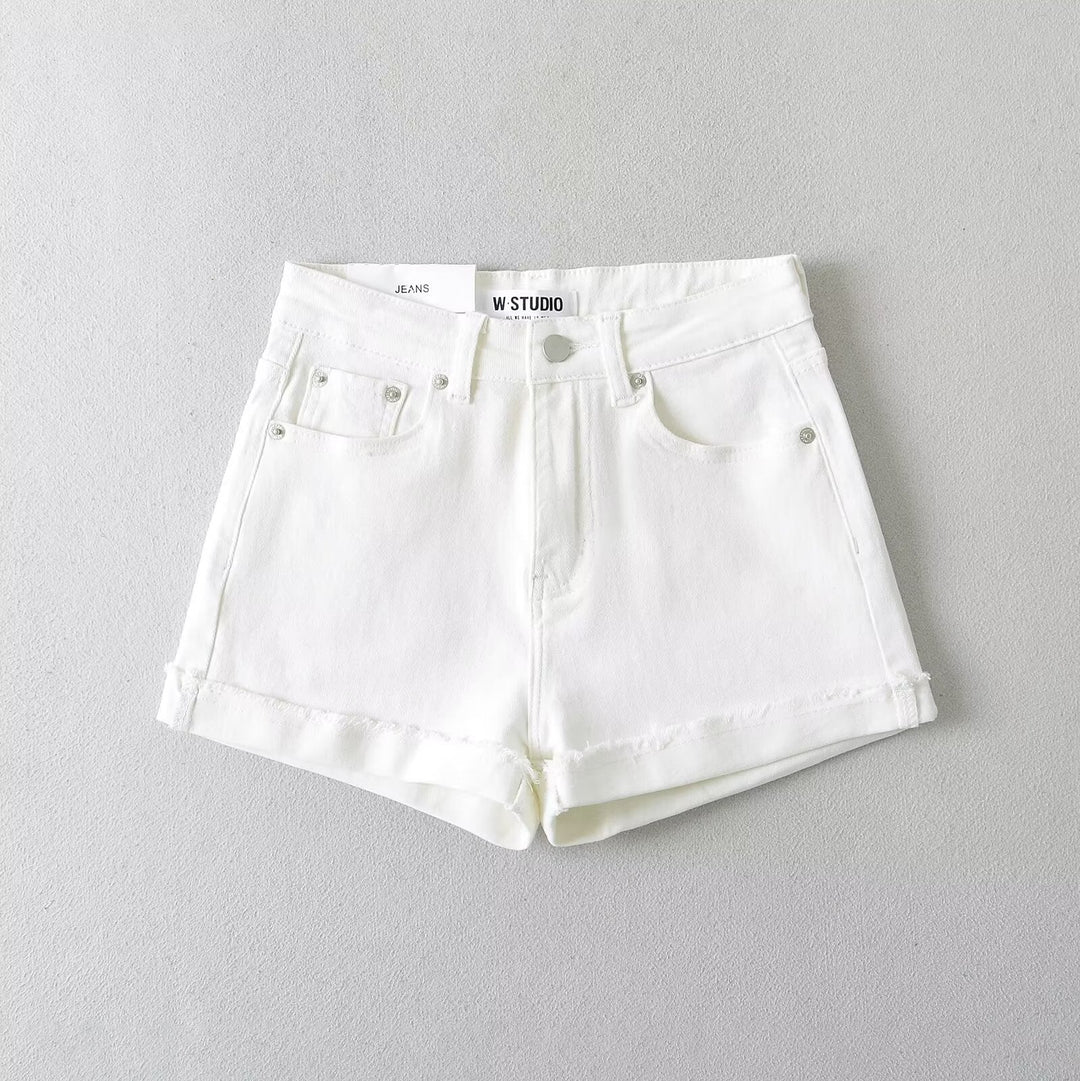 Damen Jeansshorts mit lässigem Schnitt und versäuberten Abschlüssen W&W Mode