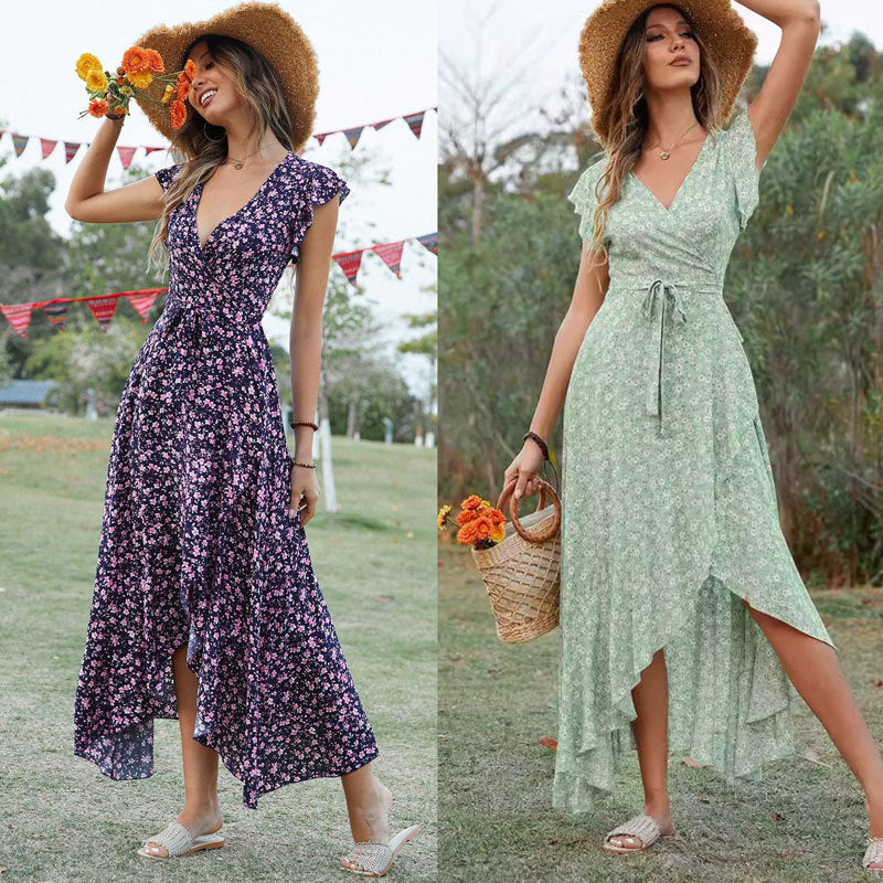 W&W Mode | Slim Fit Unregelmäßiger Saum Maxi Kleid