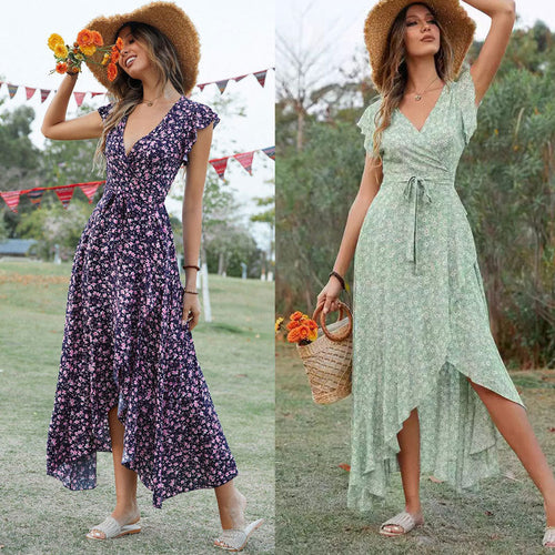 W&W Mode | Slim Fit Unregelmäßiger Saum Maxi Kleid