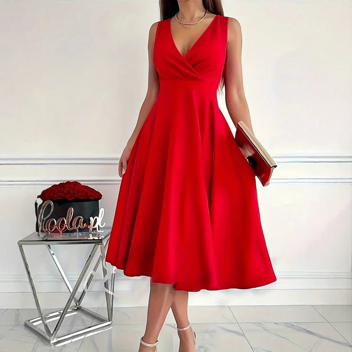 W&W Mode | Einfarbiges Tankkleid Asymmetrischer Ausschnitt Kleid