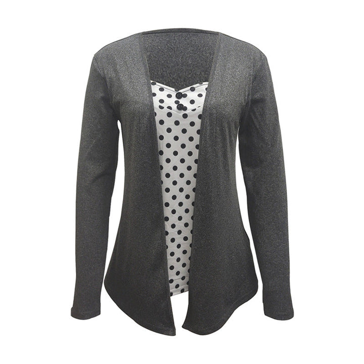 Damen Cardigan mit glänzender Oberfläche und lässigem Fall W&W Mode