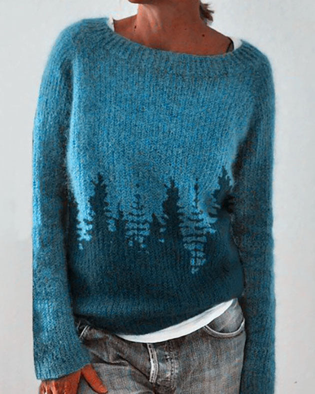 W&W Mode Waldmuster Pullover-Sweater