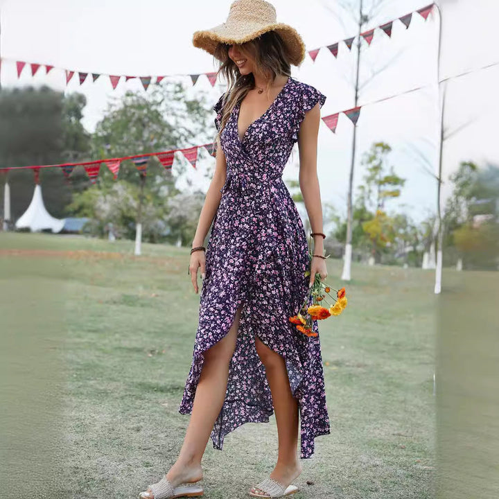 W&W Mode | Slim Fit Unregelmäßiger Saum Maxi Kleid