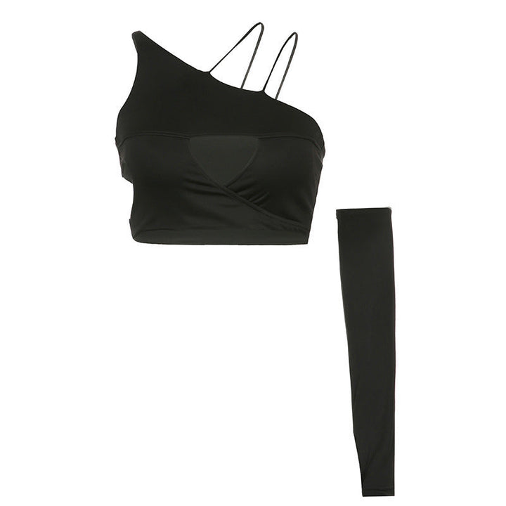 Damen asymmetrisches Crop-Top mit Cut-Out-Details und elegantem Design W&W Mode