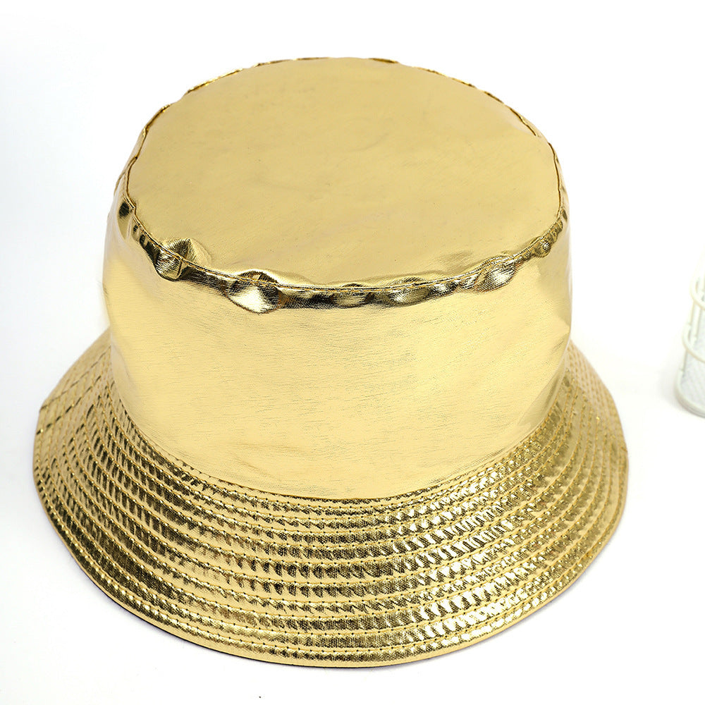 Damen Glänzender Regen-Bucket Hat mit breiter Krempe und wasserdichter Beschichtung W&W Mode