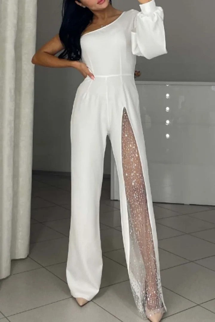 W&W Mode | Sexy einseitiger High-Slit-Jumpsuit