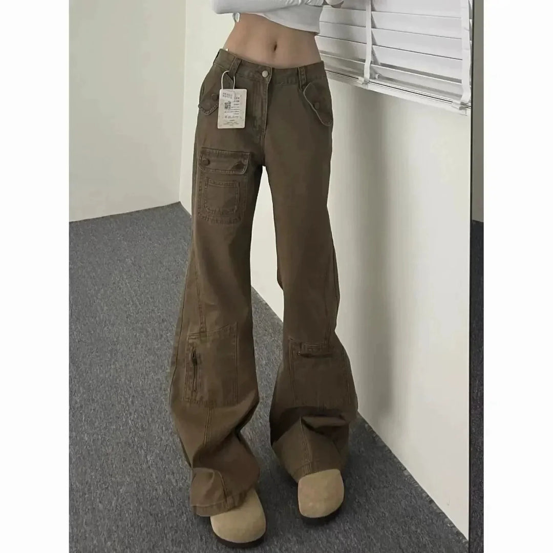 W&W Mode | Heißes Mädchen Plissee Design Cargo Jeans