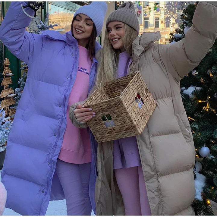W&W Mode | Lange Gepolsterte Winterjacke für Damen