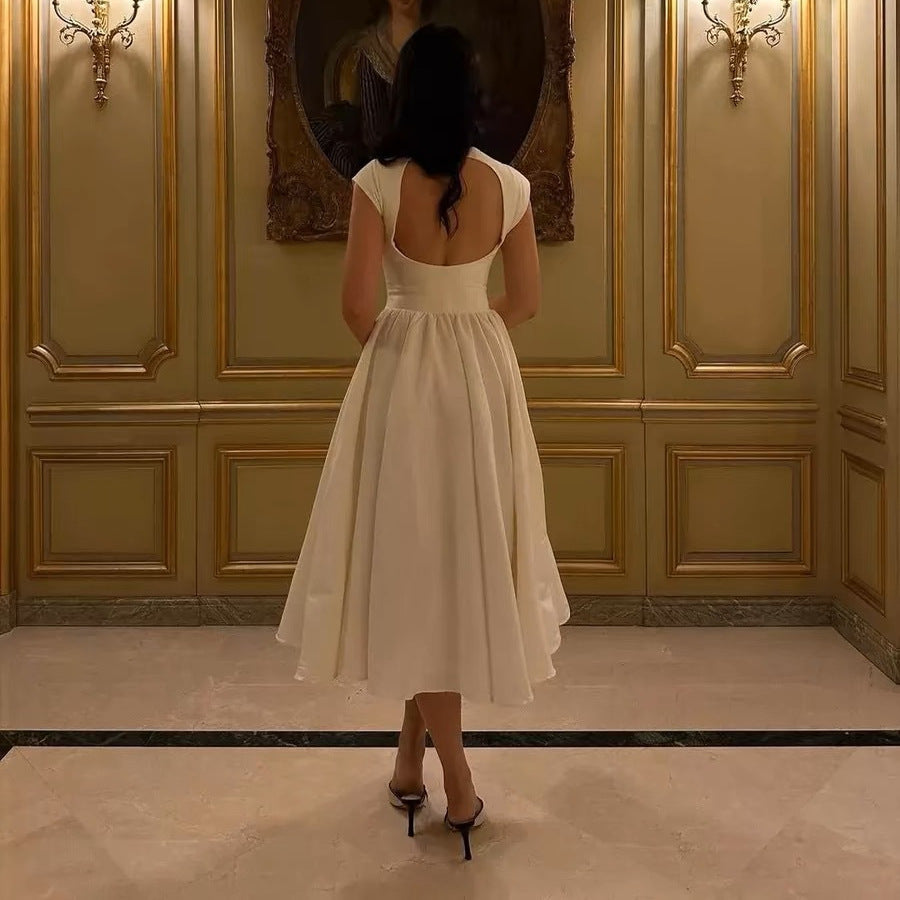 Damen A-linien Kleid mit elegantem Bustier-Oberteil und schwingendem Rock W&W Mode
