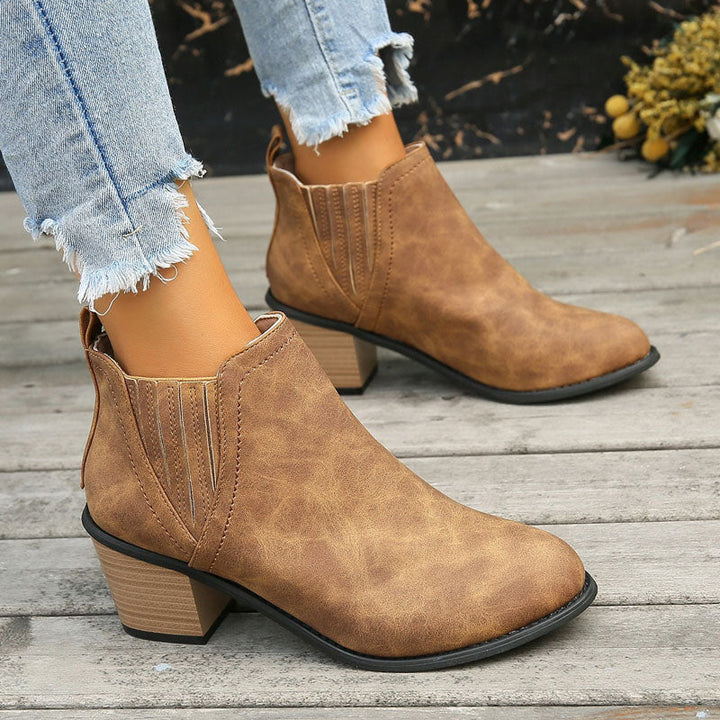 W&W Mode | Vintage Stiefeletten Mit Klobigem Absatz