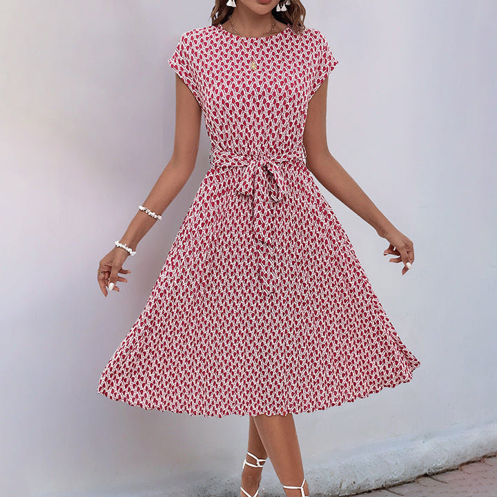 Damen Midikleid mit asymmetrischem Schnitt und modischem Bindegürtel W&W Mode