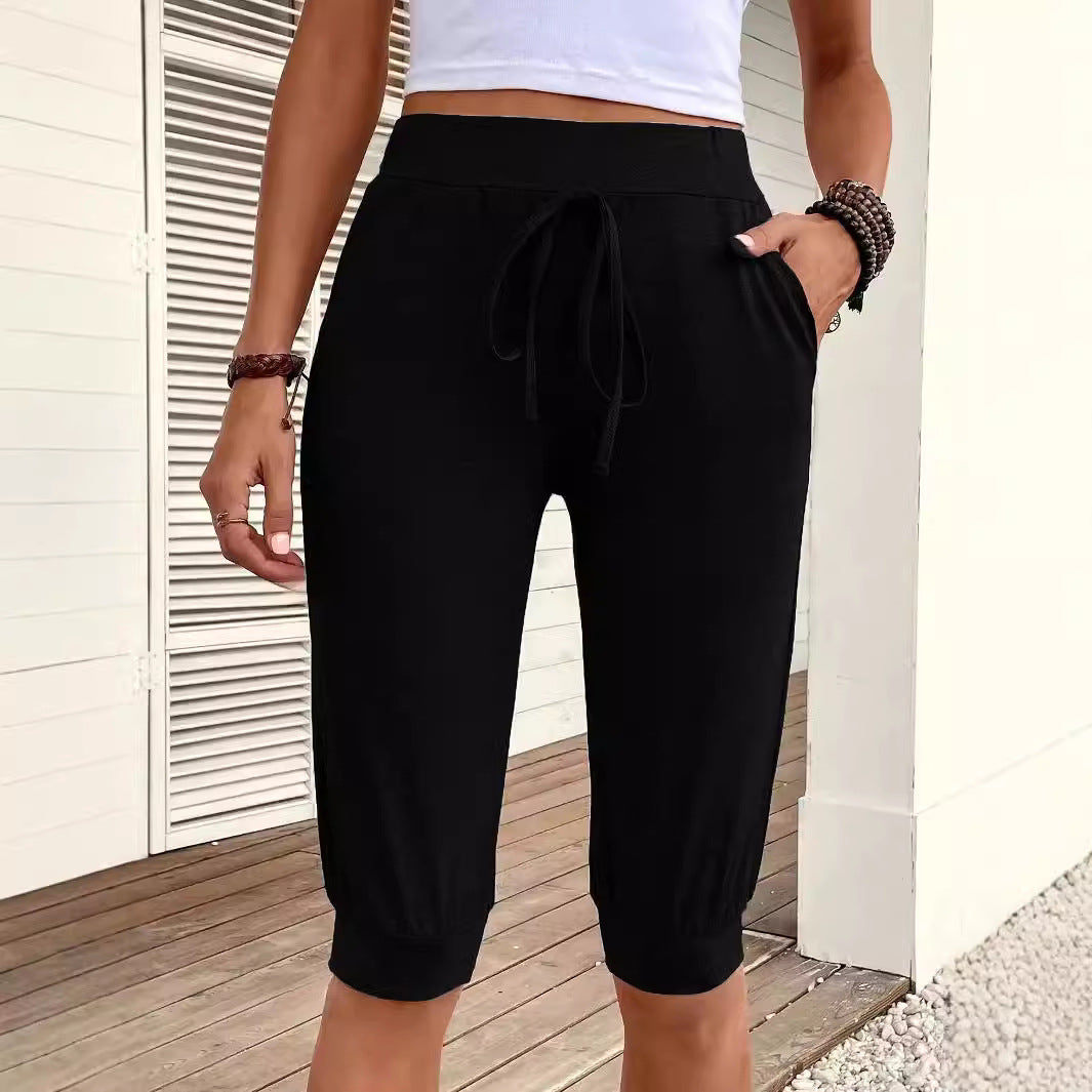 Damen bequeme Jersey-Shorts mit elastischem Bund und praktischen Seitentaschen W&W Mode