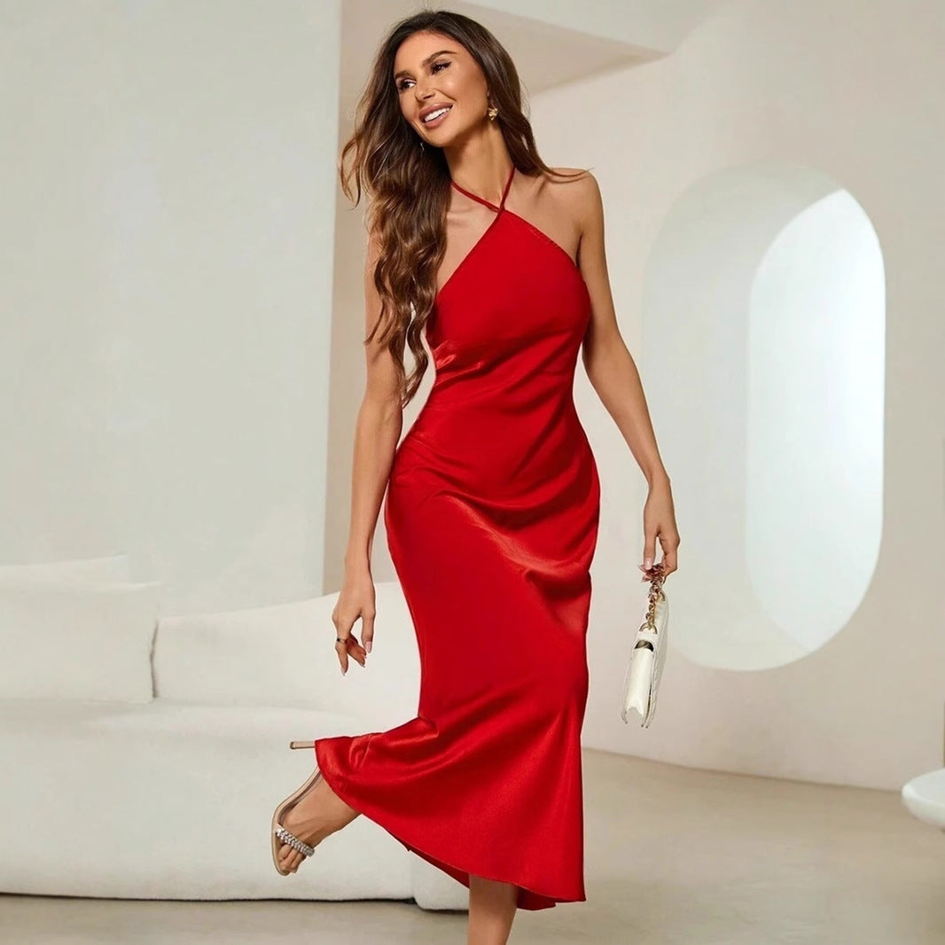 W&W Mode | Satin Slip Sexy Abend Lang Kleid