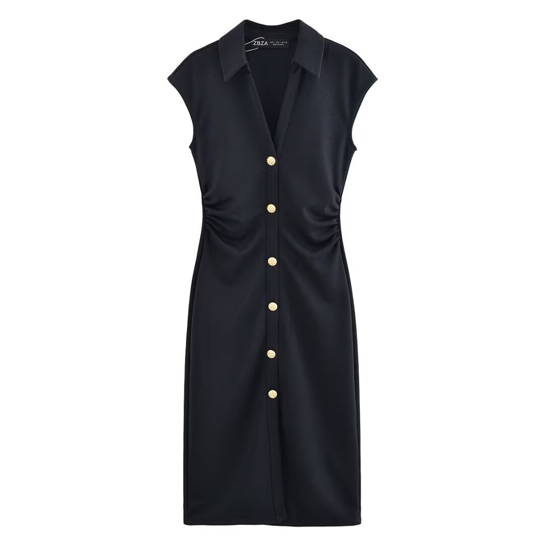 Damen Hemdblusenkleid mit edlen Knopfdetails und elegantem Schnitt W&W Mode