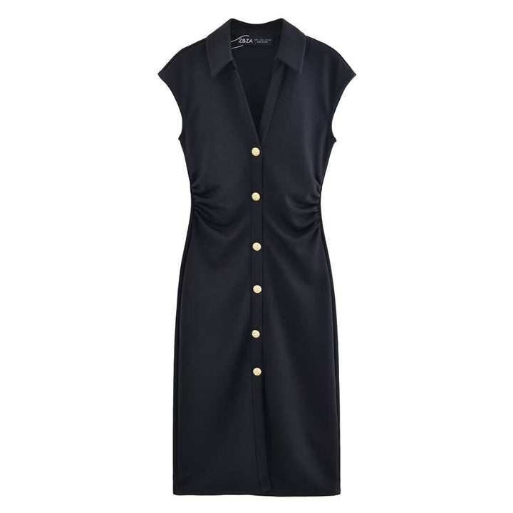 Damen Hemdblusenkleid mit edlen Knopfdetails und elegantem Schnitt W&W Mode