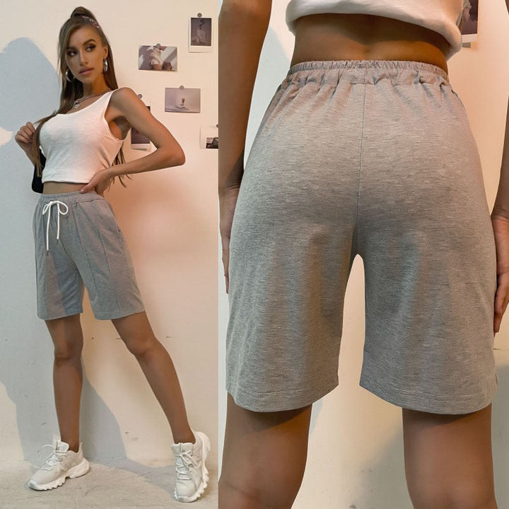 Damen Baumwoll-Shorts mit elastischem Bund und praktischen Taschen W&W Mode