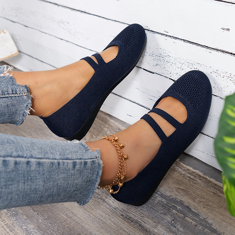 W&W Mode | Flache Slipper Mit Riemen Über Dem Spann Und Flacher Sohle Für Damen