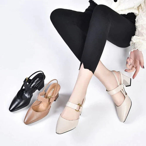 W&W Mode - Orthopädische High Heels Sandalen | Kitten Heel mit Riemchensandalen