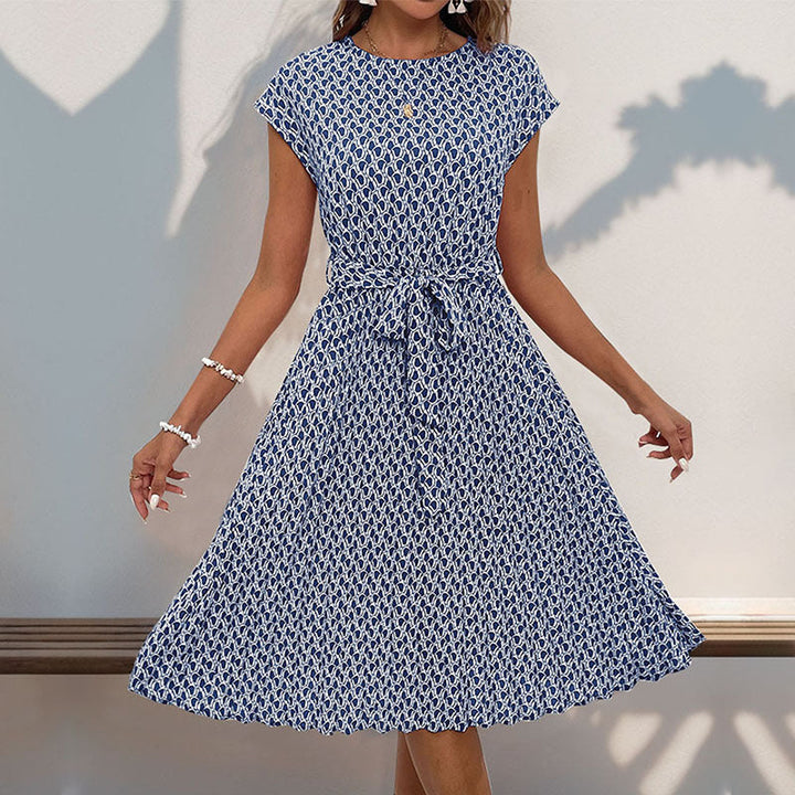 Damen Midikleid mit asymmetrischem Schnitt und modischem Bindegürtel W&W Mode