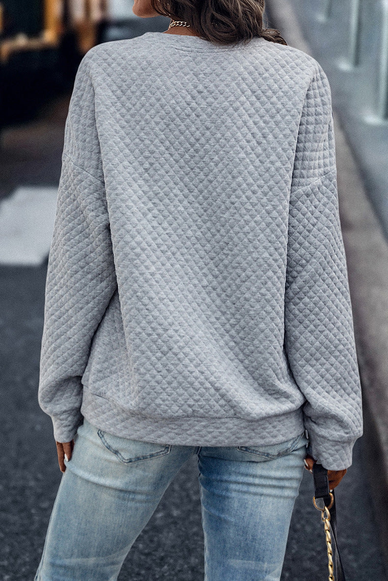 W&W Mode Leopardenmuster Patchwork Reißverschluss Pullover Sweatshirt
