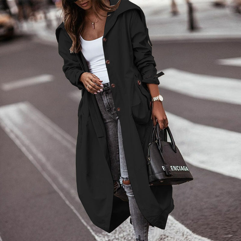Damen Wasserabweisender Parka mit Kapuze und praktischen Taschen W&W Mode
