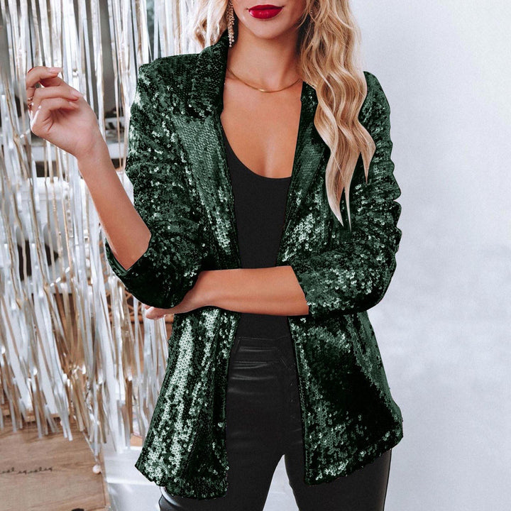 Damen eleganter Paillettenblazer mit schimmerndem Finish W&W Mode